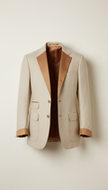 Bone linen blazer with silk lining